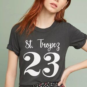 Anthropology cotton womens  Black Graphic Tee